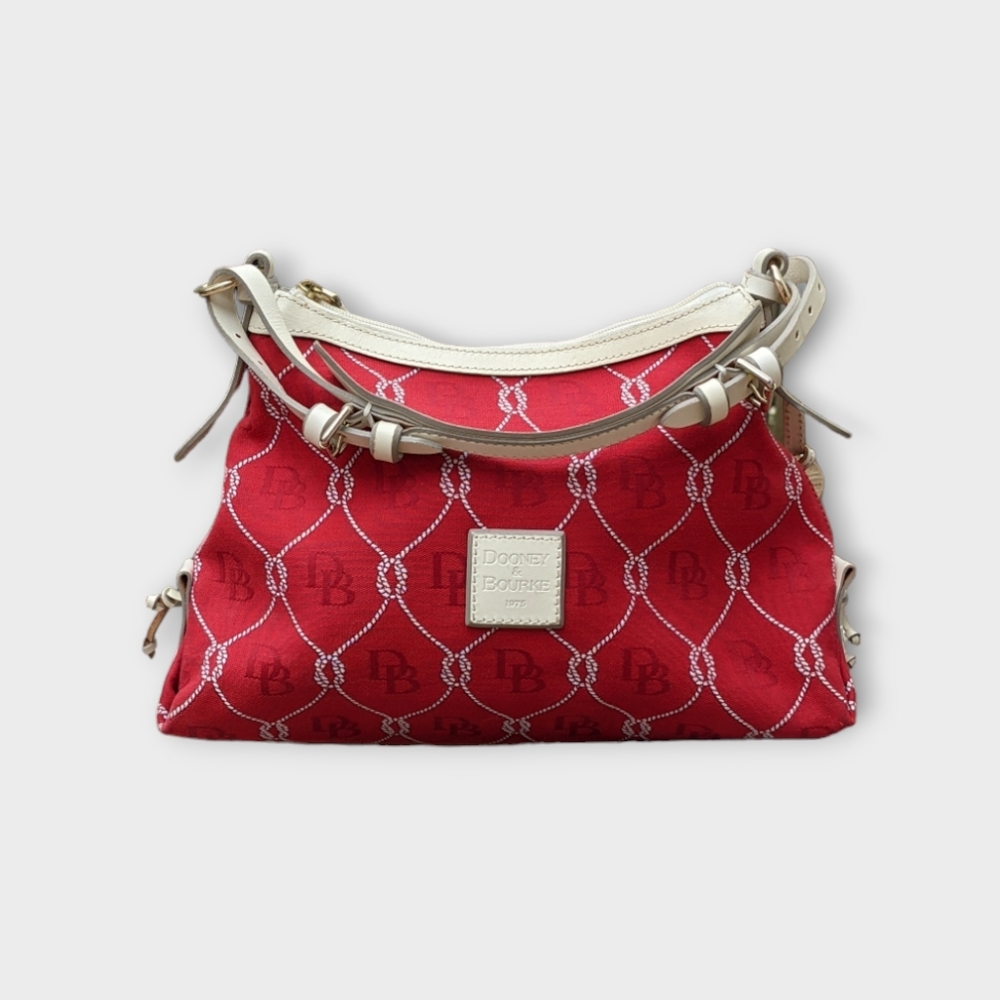 Dooney & Bourke Red Monogram Nautical Shoulder Bag